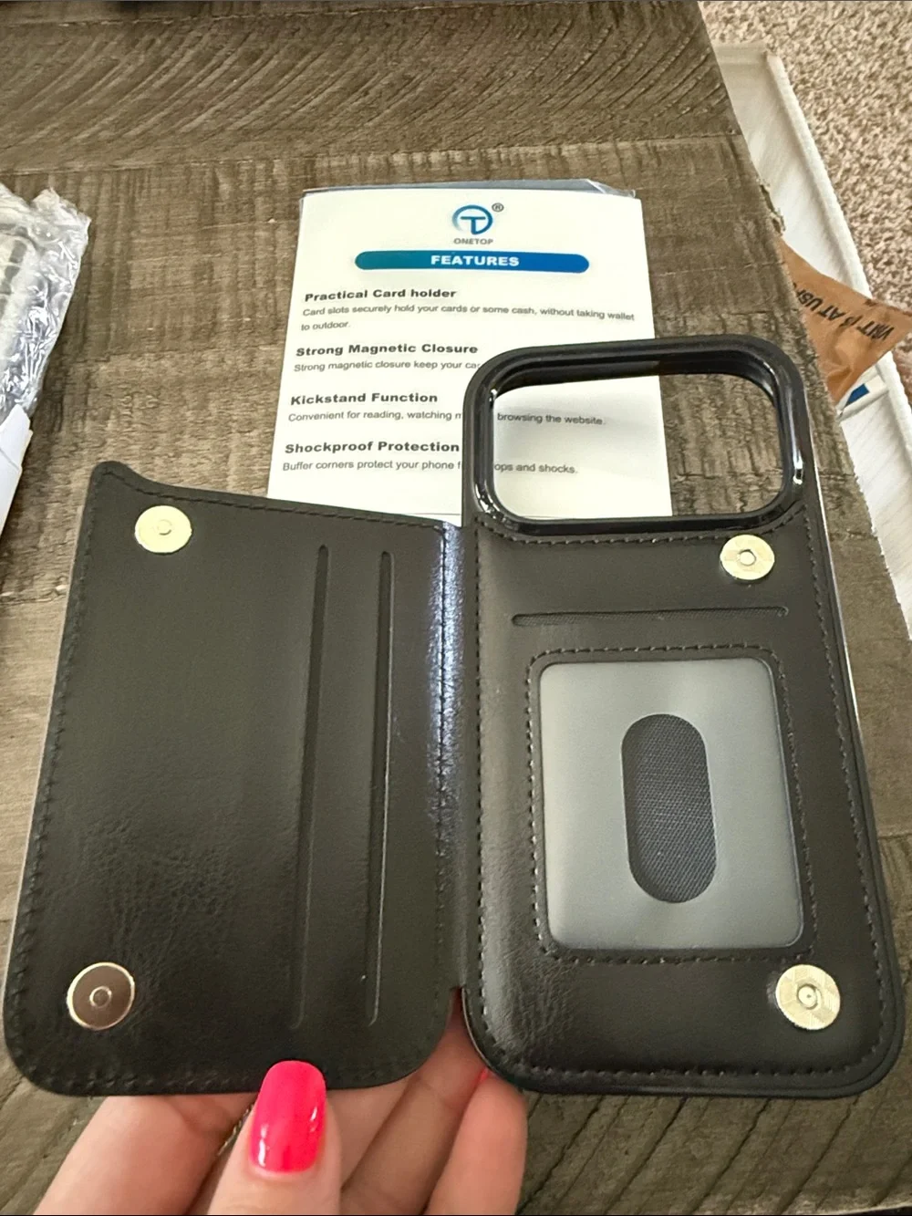 iPhone 17 Pro Wallet Case - Leather Phone Sleeve Case with Card Holder - NIB